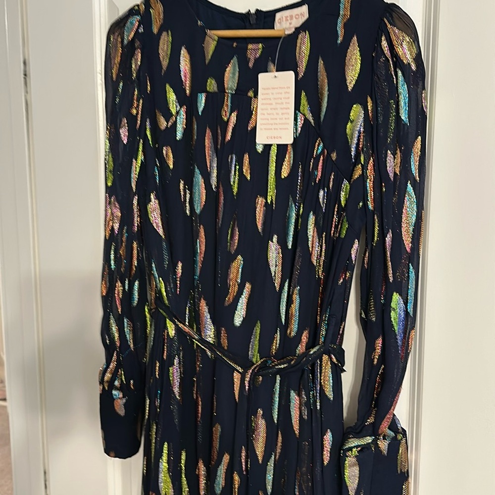 Ciebon M NWT Eryn Metallic Print Tie waist Maxi